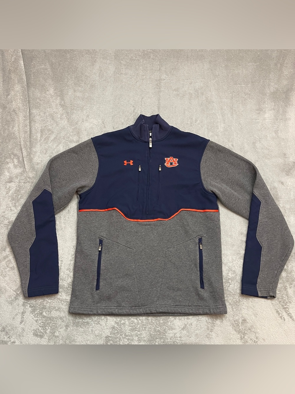 Under Armour Cold Gear Auburn Tigers Men's 1/2 Zip Fleece Pullover Size Small